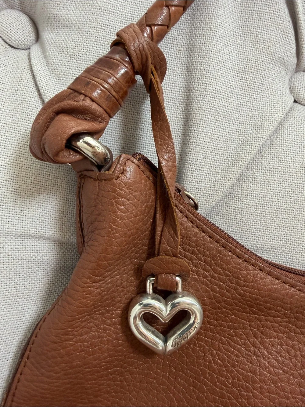 Brighton Brown Genuine Leather Purse with Woven Handle Handbag